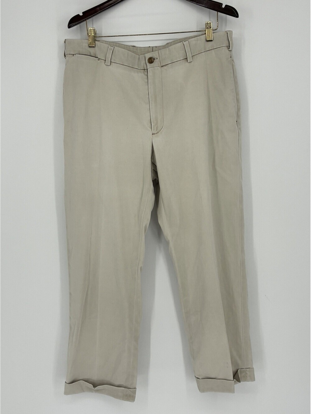 Bills Khakis Pants Men's 35 35x27 Tan Flat Front M2 Classic Fit Casual Comfort